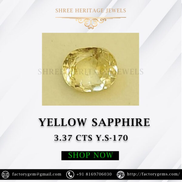 3.37 Carat Natural Yellow Sapphire
