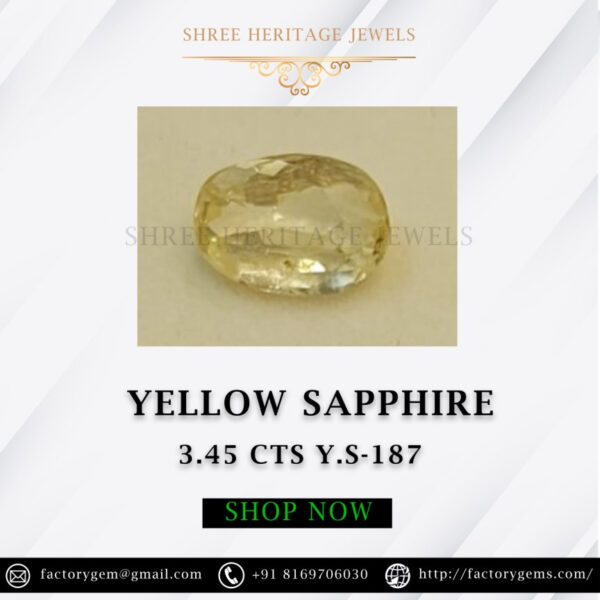 3.45 Carat Natural Yellow Sapphire