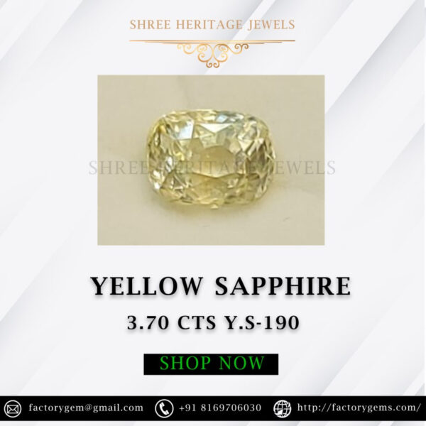 3.70 Carat Natural Yellow Sapphire