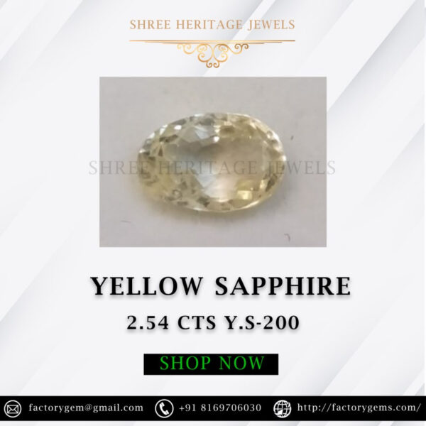 2.54 Carat Natural Yellow Sapphire