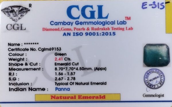 2.41 Carat Natural Emerald stone - Image 2