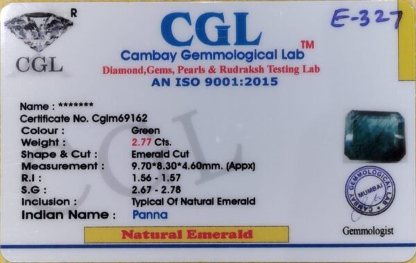2.77 Carat Natural Emerald stone - Image 2