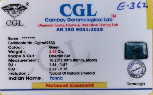 2.85 Carat Natural Emerald stone - Image 2