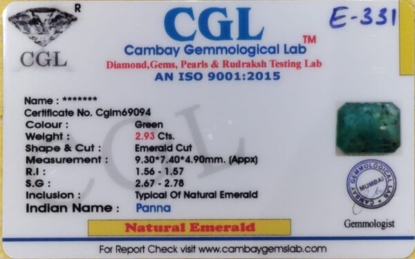 2.93 Carat Natural Emerald stone - Image 2