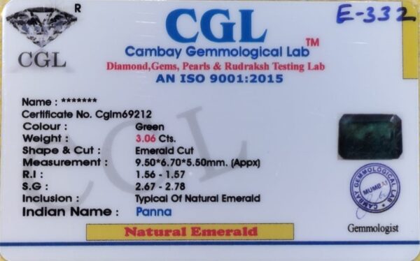 3.06 Carat Natural Emerald stone - Image 2