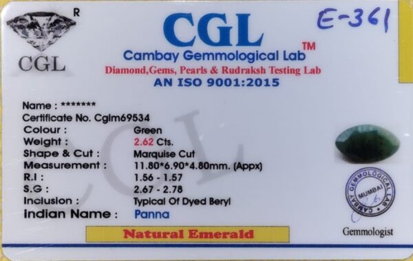 2.62 Carat Natural Emerald stone - Image 2