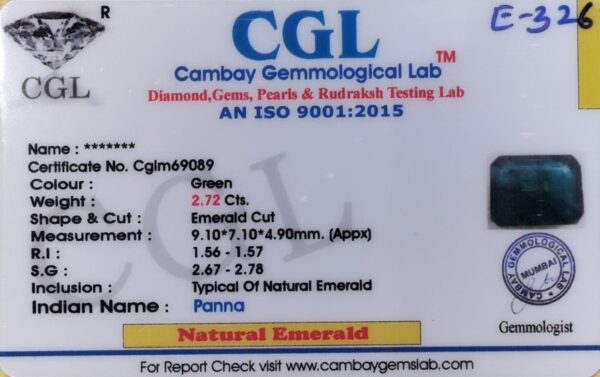 2.72 Carat Natural Emerald stone - Image 2