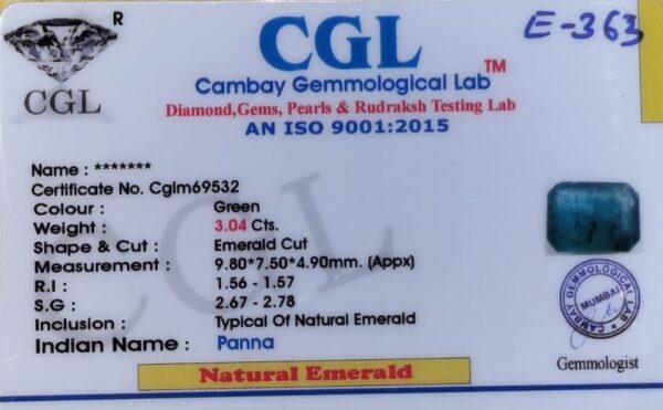 3.04 Carat Natural Emerald stone - Image 2