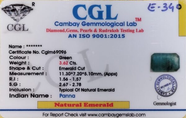3.62 Carat Natural Emerald stone - Image 2