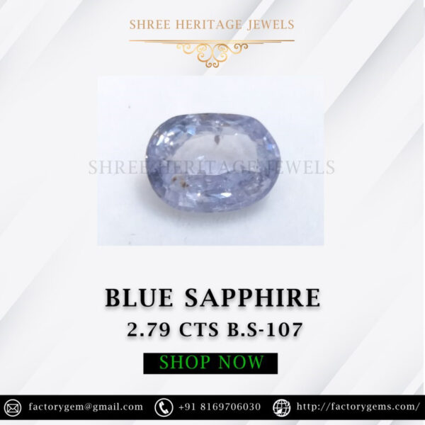2.79 Carat Natural Blue Sapphire Stone