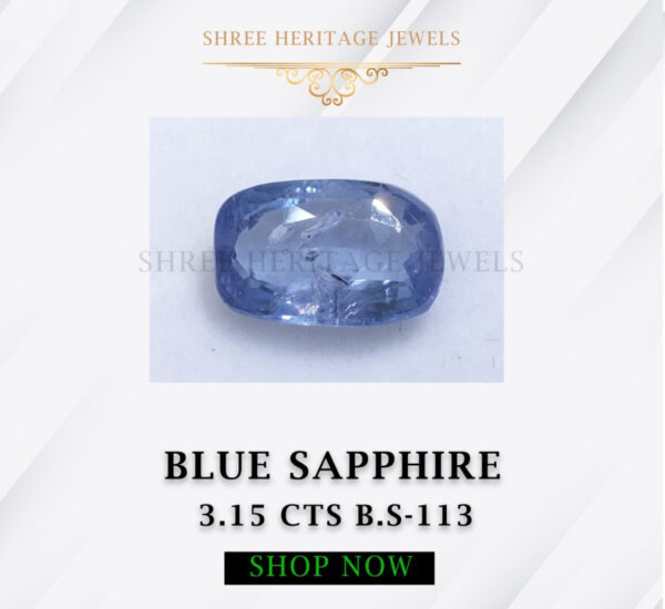 3.15 Carat Natural Blue Sapphire Stone
