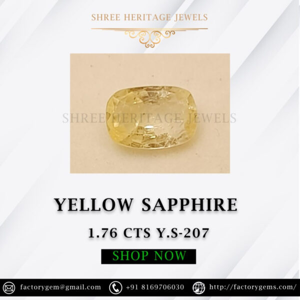 1.76 Carat Natural Yellow Sapphire