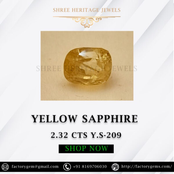 2.32 Carat Natural Yellow Sapphire
