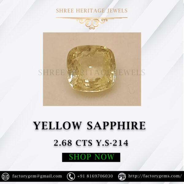 2.68 Carat Natural Yellow Sapphire