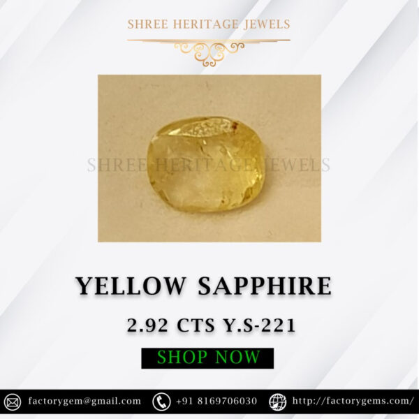 2.92 Carat Natural Yellow Sapphire