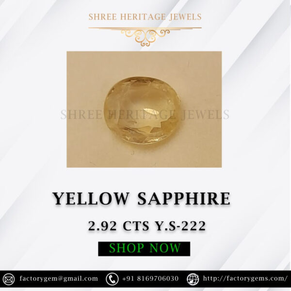 2.92 Carat Natural Yellow Sapphire