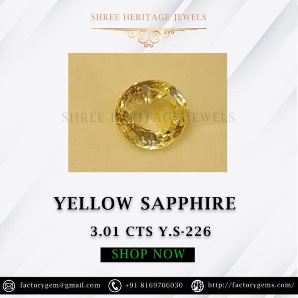 3.01 Carat Natural Yellow Sapphire