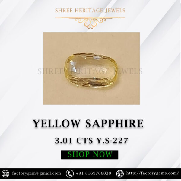 3.01 Carat Natural Yellow Sapphire
