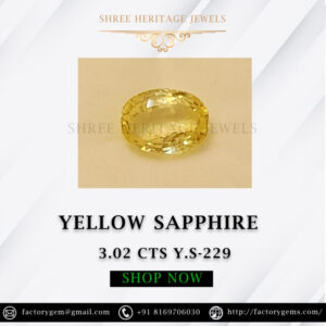 3.02 Carat Natural Yellow Sapphire