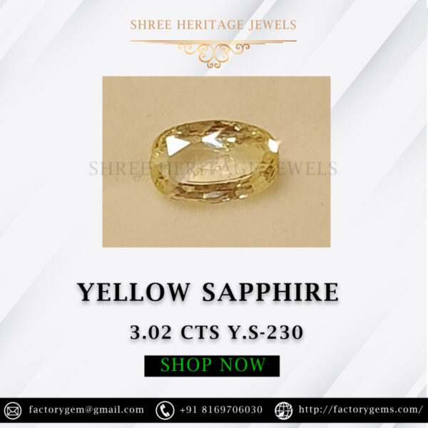 3.02 Carat Natural Yellow Sapphire