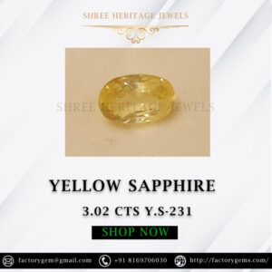 3.02 Carat Natural Yellow Sapphire