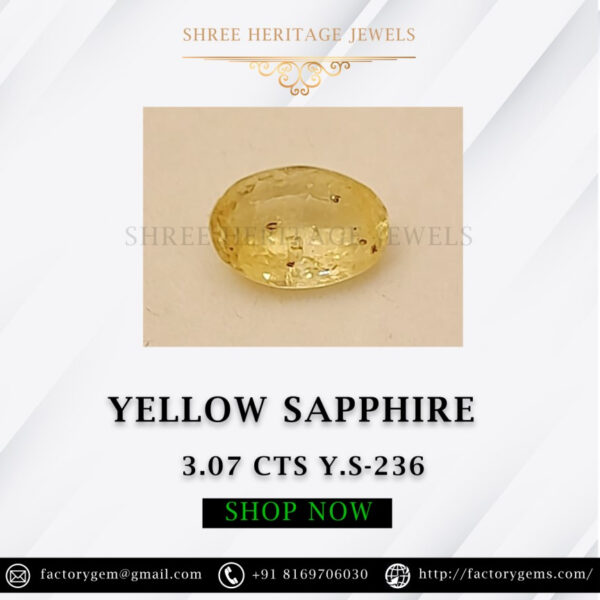 3.07 Carat Natural Yellow Sapphire