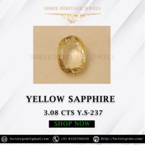 3.08 Carat Natural Yellow Sapphire