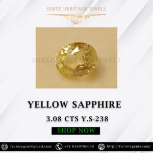 3.08 Carat Natural Yellow Sapphire