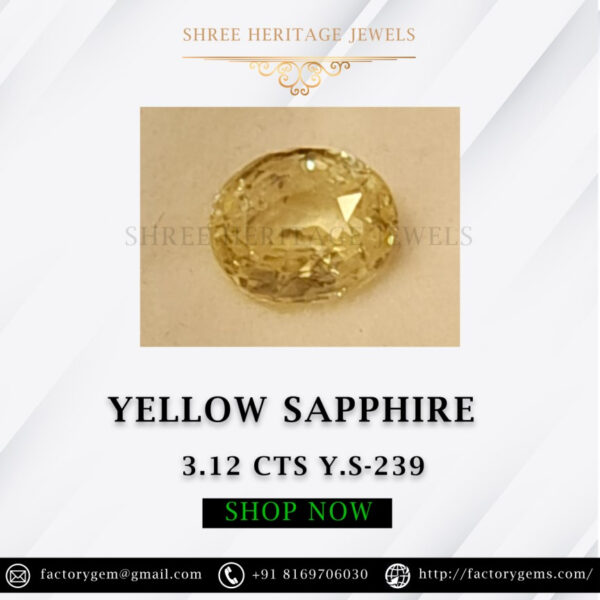 3.12 Carat Natural Yellow Sapphire