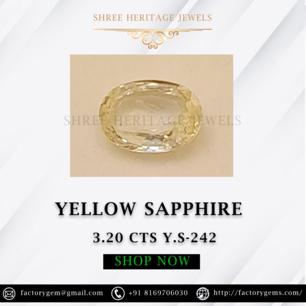 3.20 Carat Natural Yellow Sapphire