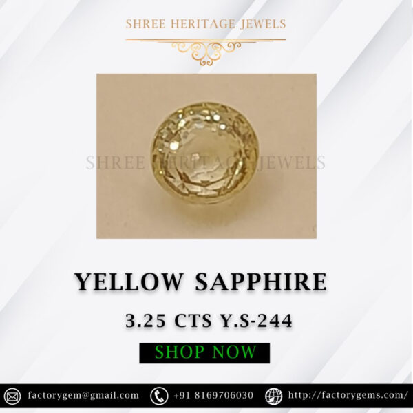 3.25 Carat Natural Yellow Sapphire