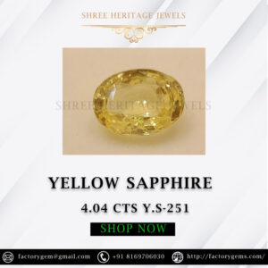 4.04 Carat Natural Yellow Sapphire