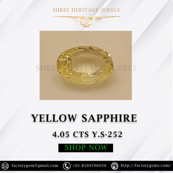 4.05 Carat Natural Yellow Sapphire