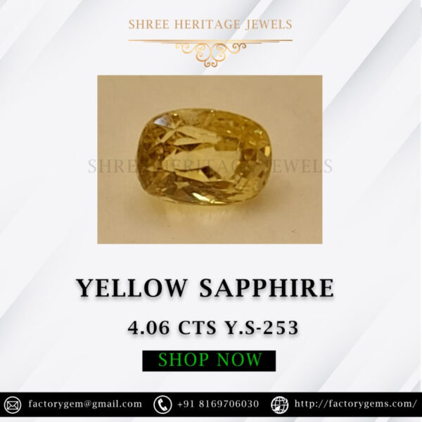 4.06 Carat Natural Yellow Sapphire