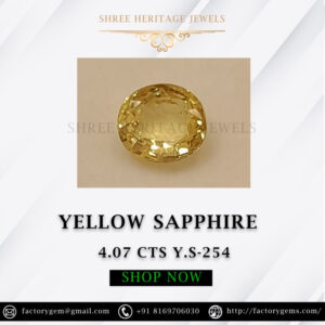 4.07 Carat Natural Yellow Sapphire