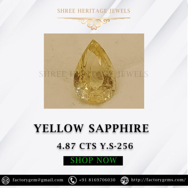 4.87 Carat Natural Yellow Sapphire