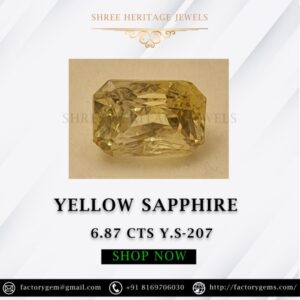 6.87 Carat Natural Yellow Sapphire