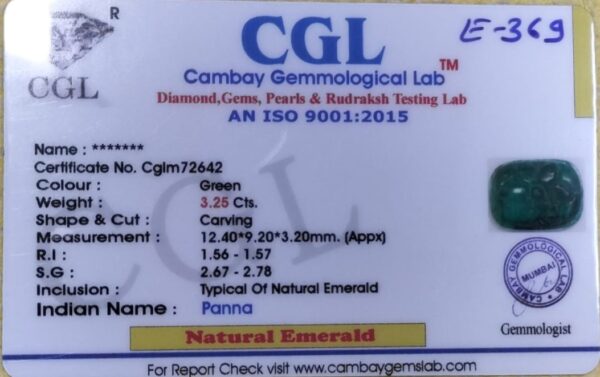3.25 Carat Natural Emerald Stone - Image 2