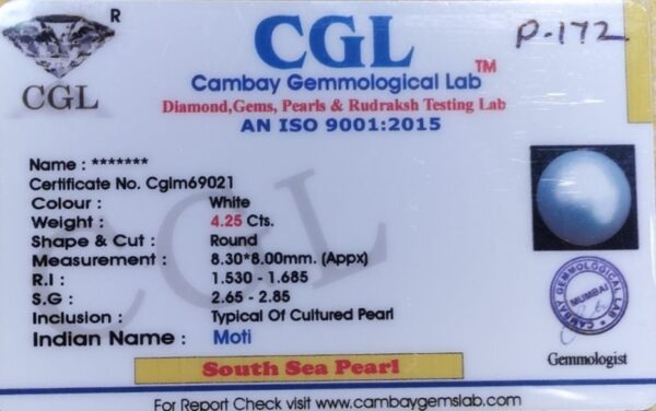4.25 Carat Natural South Sea Pearl - Image 2