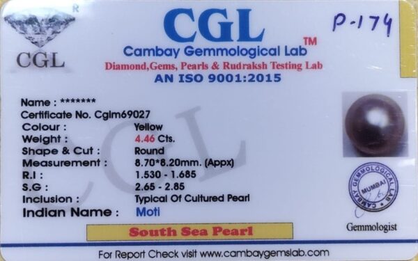 4.46 Carat Natural South Sea Pearl - Image 2