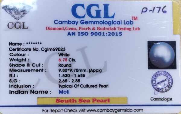 6.78 Carat Natural South Sea Pearl - Image 2