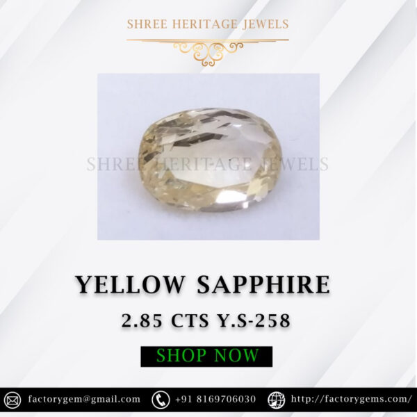 2.85 Carat Natural Yellow Sapphire Stone