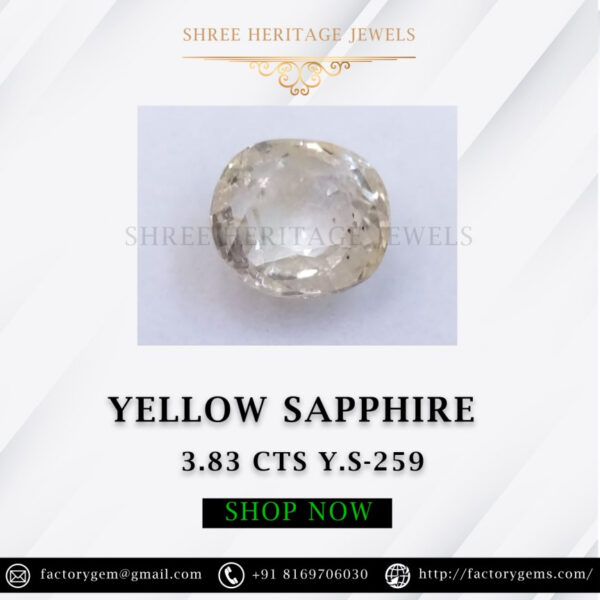 3.83 Carat Natural Yellow Sapphire Stone