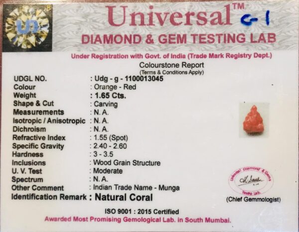 1.65 Carat Natural Italian Coral - Image 2