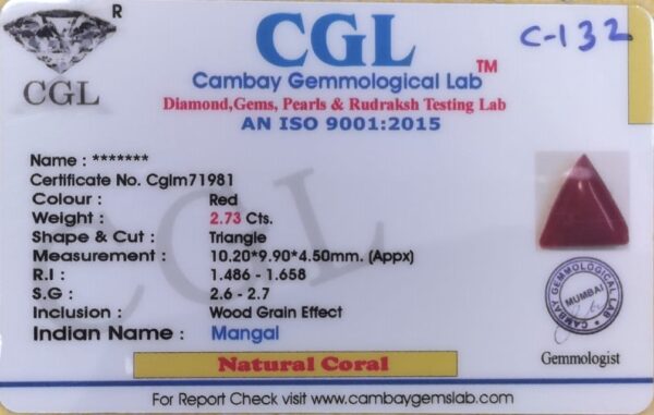 2.73 Carat Natural Italian Coral - Image 2