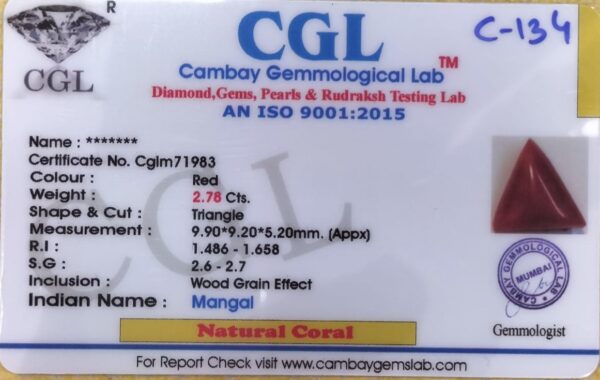 2.78 Carat Natural Italian Coral - Image 2