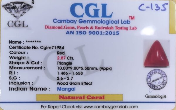 2.87 Carat Natural Italian Coral - Image 2