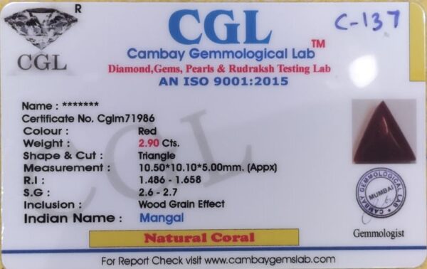 2.90 Carat Natural Italian Coral - Image 2