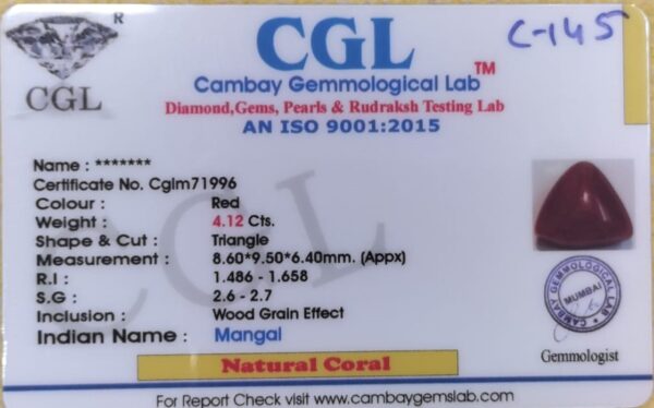 4.12 Carat Natural Italian Coral - Image 2